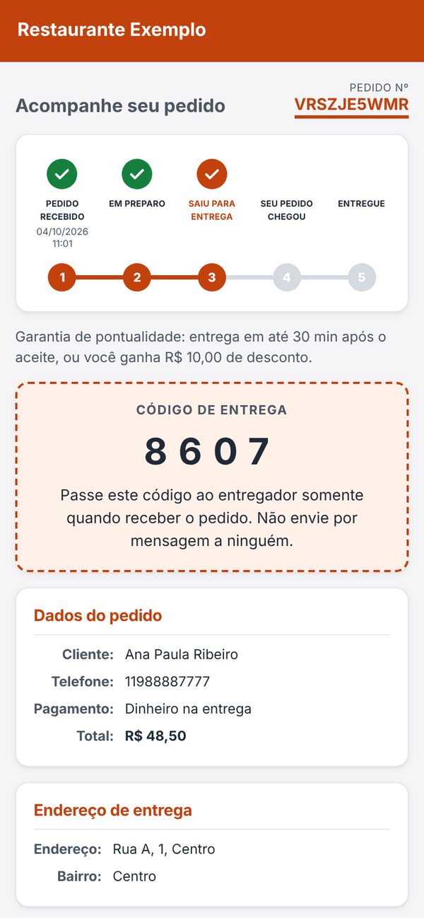 Cliente acompanhando o pedido
